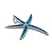 Sterling Silver Synthetic Blue Opal Starfish Pendant Necklace, 16+2