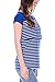 Smallshow Women's Maternity Nursing Tops Breastfeeding T-Shirt Large Blue