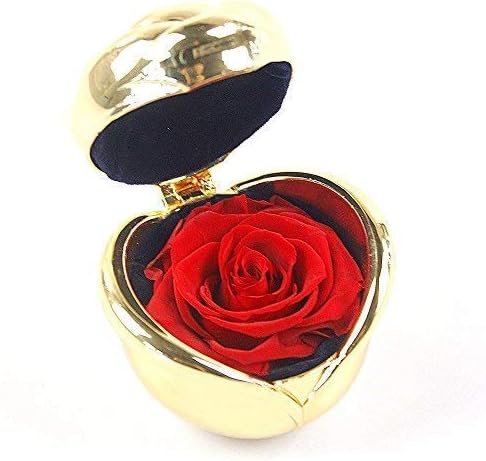 Preserved Flower Rose Never Withered Rose, Upscale with for Valentine's Day, Mother's Day, Thanksgiving Day, Christmas, Anniversary, Birthday, Gift for Her, Girls (Gold&Red)