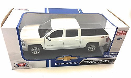 Motor Max 2017 Chevy Silverado 1500 Z71 Crew Cab Pick-Up Truck, White 79348WH - 1/24 Scale Diecast Model Toy Car