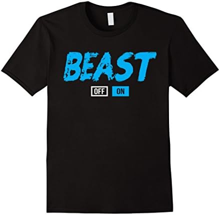 Men's Funny Beast On Off Mode T-Shirt Large Black