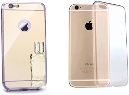 i Phone6 (4.7")Luxury Mirror Case Silicone ,Various configurations(Silver+Gold)(Gold+Transparent) (Gold+Transparent)