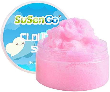 SuSenGo Cloud Slime, Pink Slime with Star Sequins, Snow Cloud Slime Scented Stress Toy for Kids and Adults, Fluffy Foam Slime, 200ml