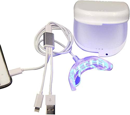 Samtlan LED Teeth Whitening Kit Teeth Whitening Device Teeth Whitening Accelerator Light Professional with Mouth Tray USB adaptetrs for Men and Women