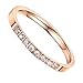 BOHG Jewelry Womens 2MM Rose Gold Plated White Cubic Zirconia CZ Couples Eternity Ring Engagement Wedding