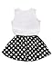 Arshiner Toddler Baby Kids Girls Summer 2PCS Sets Outfits Sleeveless Shirt/ Vest Tops + Dots Skirt