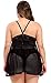 JuicyRose Sexy Open Back Lingerie Plus Size (4XL, Black)