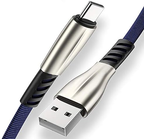 Neelkamal Enterprises Fast Charging Type C USB Cable for Speed Data Transfer Cable Nylon Braided 1 Meter (Denim Blue)