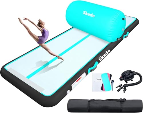 SKADE 300 X 100 CM Inflatable Air Tumbling Mat Gymnastics Tumble Track with Electric Air Pump & Storage Bag, 10 CM Thickness Air Mats for Home Use, Training, Cheerleading, Water Yoga