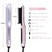KINGDOMCARES Hair Straightening Brush Hair Straightener Silky Frizz-free Portable Ceramic Heating Straightening Irons Brush Anti Scald, Static Detangling Hot-Air Electric Hair Brush Pink