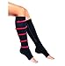 Zipper Compression Socks (2 Pairs), Open Toe Leg Support Medical Edema Varicose Veins Swollen Sore Knee Stockings