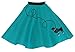 Hip Hop 50's Shop 1950s Girls 4 Piece Poodle Skirt Costume Outfit for Kids with Accessories (glasses, socks, scarf) (Child Small Teal)
