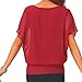 VIISHOW Women's Loose Casual Short Sleeve Chiffon Top T-Shirt Blouse Red Size Small
