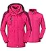TBMPOY Women's 3-in-1 Winter Ski Jacket Outdoor Waterproof Snowboarding Coats with Inner Warm Fleece Coat
