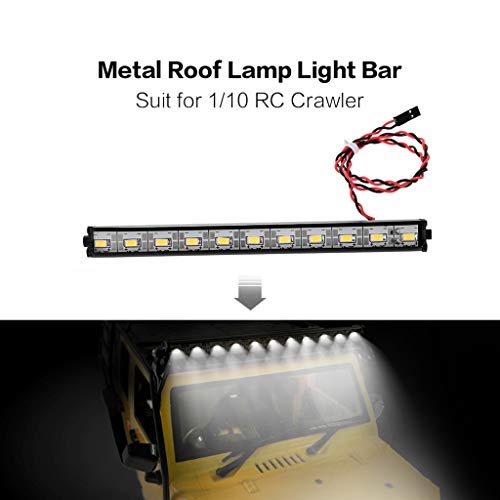 LtrottedJ Metal Roof Lamp LED 150mm Light Bar for 1/10 Traxxas HSP Redcat SCX10 D90 - Thumbnail 4