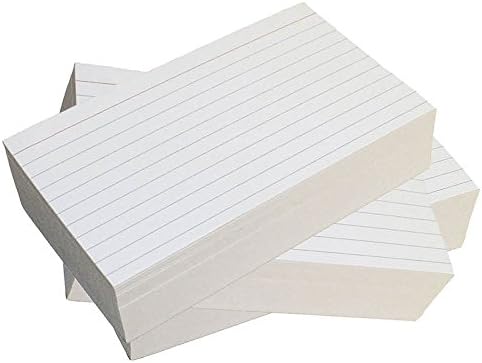Debra Dale Designs - Made Right in the USA - 4" x 6" Ruled Index Cards - White - 300 Cards - Filing Storage Box - Premium 140# Card Stock - 253 GSM
