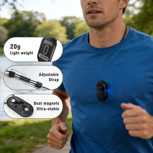 Frelisty Mini Body Camera with Magnetic Pendant & Waterproof Case,0.92 oz Thumb Size Body Cam, Wearable Bodycam for Hiking, Traveling, Vlogging, Portable POV Action Camera for Surfing, Snorkeling