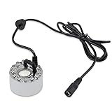 ESUMIC 12LED Mist Maker Fogger Water Fountian Pond Air Humidifier Silver