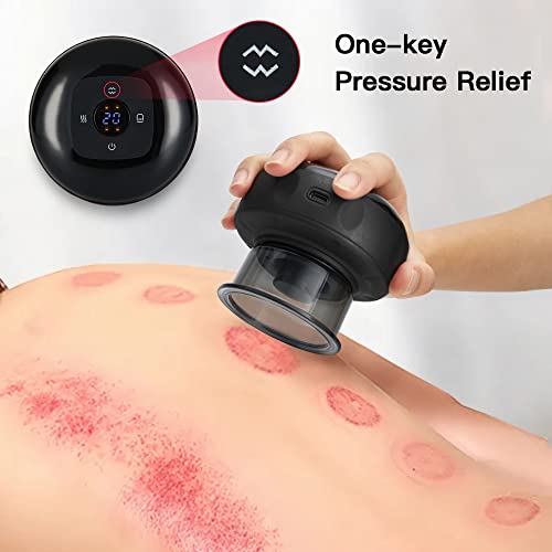 AIHAOYU Smart Cupping Therapy Set,Upgrade Cellulite Remover Massager,Rechargeable 4 in 1 Vacuum Therapy Machine for Pain Relief, Electric Gua Sha Cupping Massage Tool (12 Level-Black)