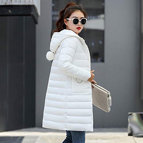 Coats For Women On Sale, Clearance!! Farjing Women Winter Sale Warm Coat Hooded Thick Warm Slim Jacket Long Overcoat（S,White) - Thumbnail 2
