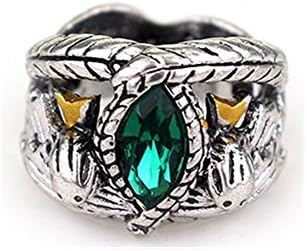 Feixingjewelry USA Lord of Rings LOTR Aragorn's Ring of Barahir Mens Crystal Ring Size 6-10