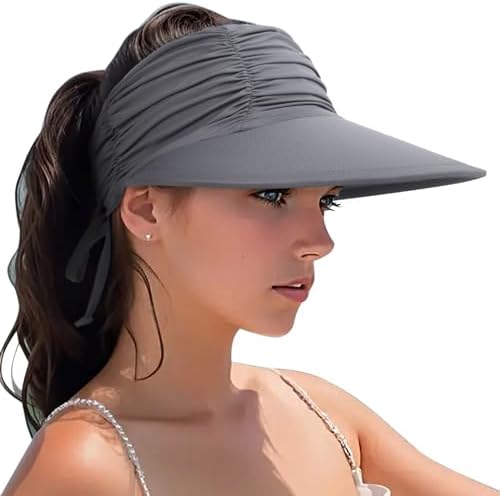 Womens Sun Visor Hat Wide Brim Summer Sun Hats UPF 50+ UV 