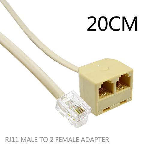 2Pack RJ11 Male to Female 6P4C to 2Female 6P4C Splitter Converter Cable