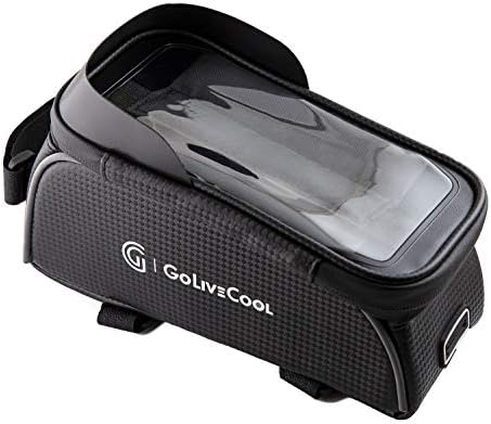 Bike Bag Front Frame with Phone Holder - Waterproof Storage Pouch with Touch Screen Cell Phone Pouch - Fits All Types of iPhone Samsung