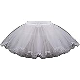 METEMEI 3 Layers Girls Slip Flower Girl Petticoat Crinoline Hoopless Skirt Underskirt for Kids KPT2 Girls' Slip
