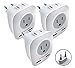 European Power Adapter (3 Pack) - w/ 2 USB Ports & 2 AC Outlets - USA to EU Outlet Plug - US to Europe Plug Adapter - Electrical Charger Travel Adapters for Europe - for Type F, E, C Charging