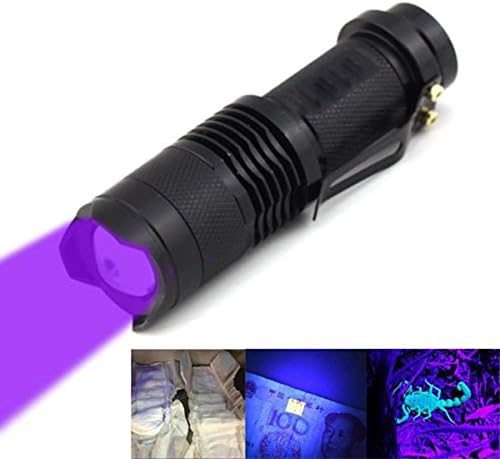 Black Light Flashlight, KORADA Scorpion UV Light Pet Urine Detector, Dog Stains Remover, Zoomable 3 Mode Ultraviolet Flashlight