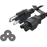 [UL Listed] Pwr+ Short 3-feet Mickey Mouse Power Supply Cord 3Ft AC Adapter Charger Cable: IEC-60320 IEC320 C5 to NEMA 5-15P