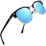 FEIDU Retro Polarized Mens Sunglasses for Men Half Metal Women FD3030 (blue, 2.04)