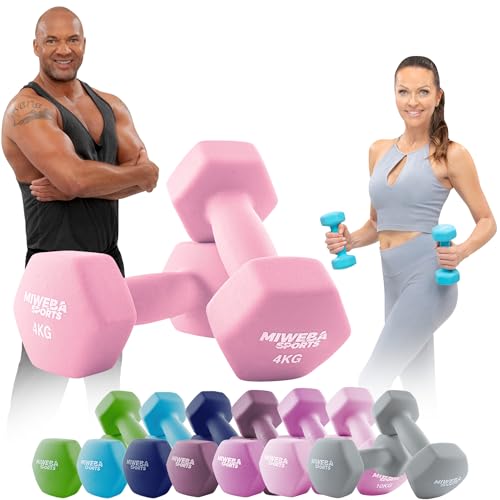 Miweba Sports Neopren Hantelset NKH100 | 𝐏𝐫𝐨𝐟𝐢 Hantel - Hexagon Hanteln Set - Kurzhanteln - Kurzhantel Set - Gymnastikhanteln - Hantel Set - Dumbbell