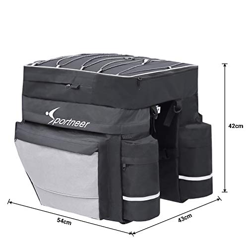 Sportneer Bike Bag Bicycle Panniers Rack Trunks 45L Large Capacity