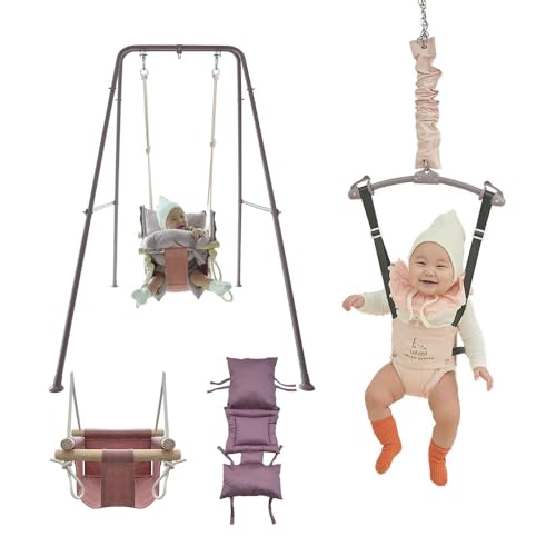 LaLabi Swing Jumper Premium 2-in-1 Purple Baby Jumper Rocker Exerciser Swing Cushion for Outdoor Indoor