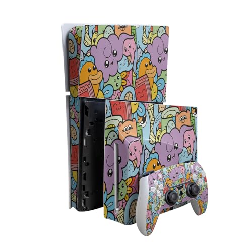 Skin Compatible With PlayStation 5 Slim Digital Edition Bundle + Disc Drive For…