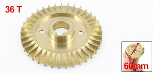 uxcell 60mm x 12mm Diameter 36 Teeth Copper Tone Brass Water Pump
