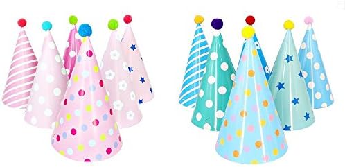 Party Hats, Lovely Cone Party Hats for Party Decorations, Set of 12PCS