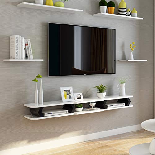Floating Shelf Floating Shelf Wall Mount TV Cabinet Wall Background Storage Shelf for DVD/Blu-Ray Players Satellite TV Box Cable Box (Color : B, Size : 110CM) - Thumbnail 4