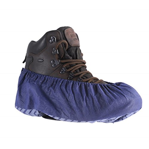 Cambridge Resources 50 Pairs Disposable Shoe and Boot Covers, Blue, Non-Slip, Fits up to Size 14. - Thumbnail 3