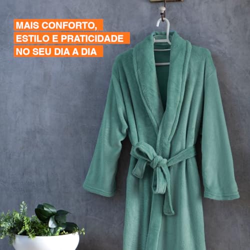 Roupão Microfibra Feminino Masculino Unissex Adulto Quentinho Inverno Frio Super Macio Confortável Antialérgico Secagem Rápida Saída de Banho Casa Hotel Enveloz