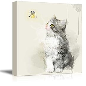 Square Cat Series A Kitty and a Butterfly