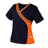 Denver Broncos Women's Two Tone Mock Wrap Scrub Top