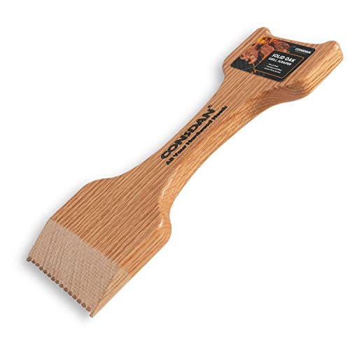 CONSDAN Wood Grill Scraper, Soild Oak Wooden Grill Brush, Grill Scraper for
