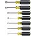 Klein Tools 631 NutDrivers, 7 Piece Nut Driver Set, Hex Nut Sizes 3/16, 1/4, 5/16, 11/32, 3/8, 7/16 and 1/2-Inch on 3-Inch Full Hollow Shaft primary