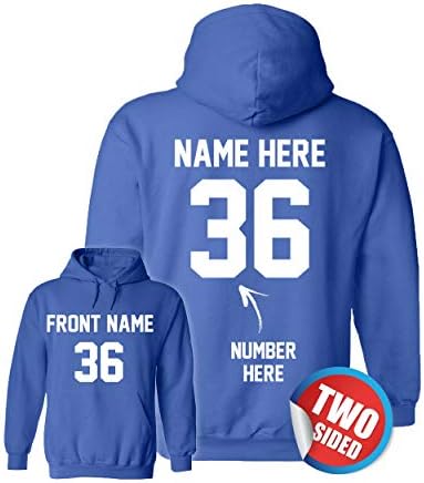 Custom Hoodies - Add Your Name & Number - 2 Side Personalized Sweaters