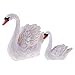 Danmu 2pcs a Set Small Polyresin Mother Swan and Baby Swan Statue Fairy Garden Decor