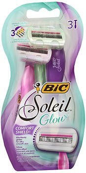 afeitadoras bic soleil glow, 3 unidades, paquete de 4