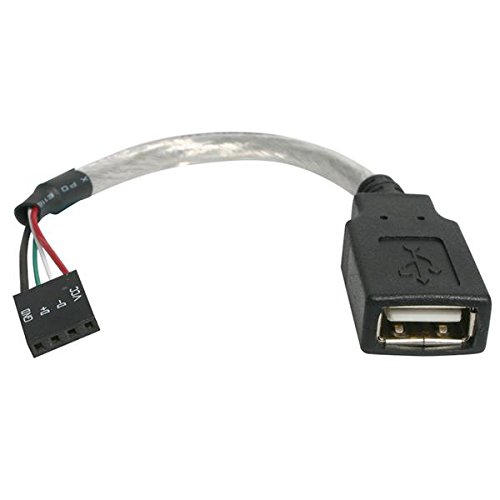 StarTech USB A to USB Motherboard 4-Pin Header F/F 2.0 Cable, 6" (USBMBADAPT)